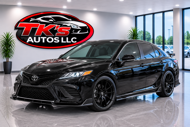 Black Toyota Camry on the lot