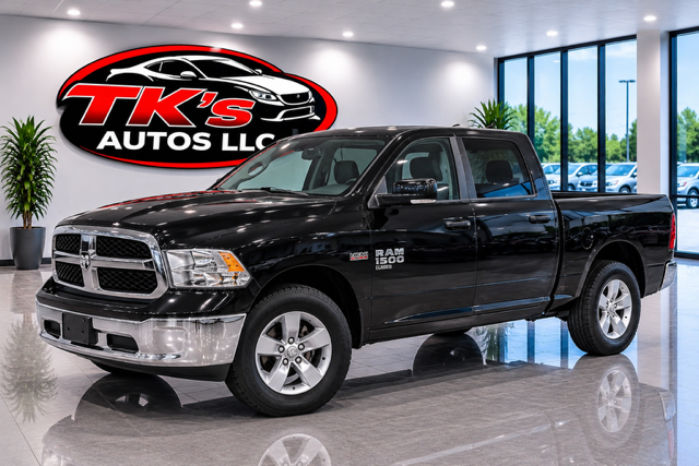 Black Ram 1500 pickup truck on the lot